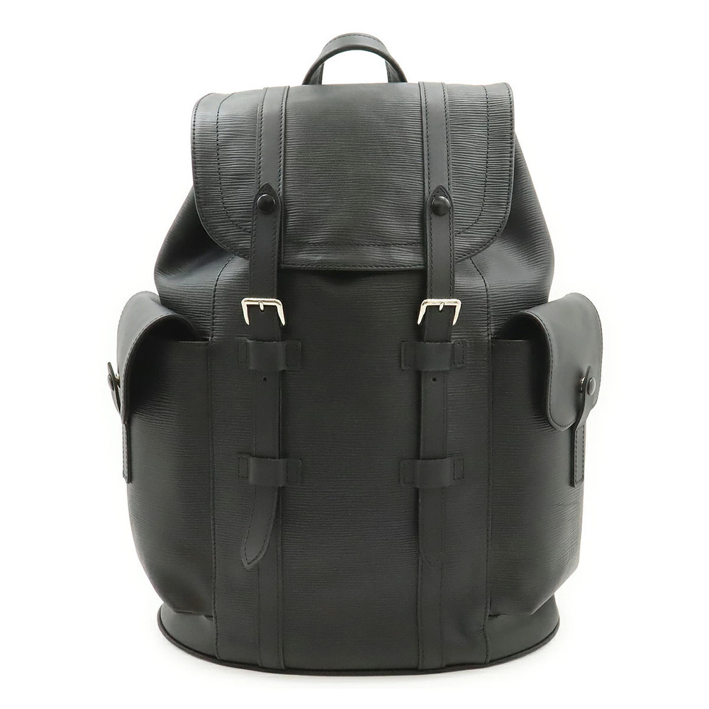 LOUIS VUITTON Epi Christopher Backpack Leather Black Noir Black